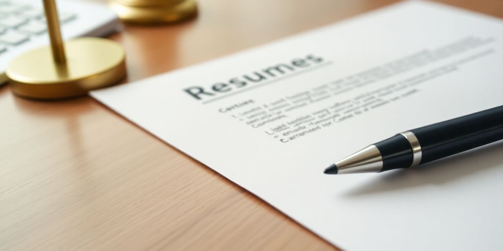 Resume and cover letter on a wooden desk.