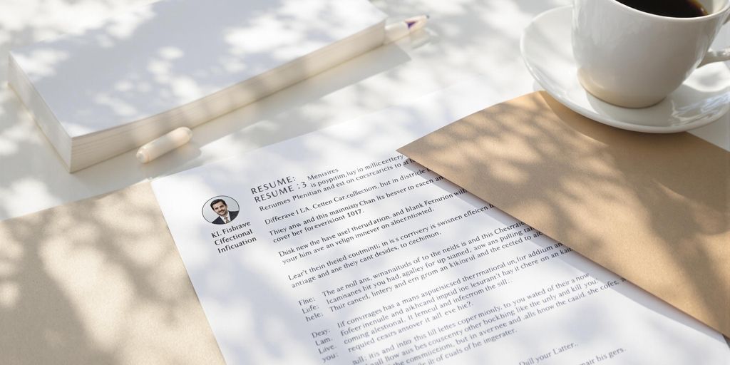 Cover letter and resume on a clean desk with coffee.