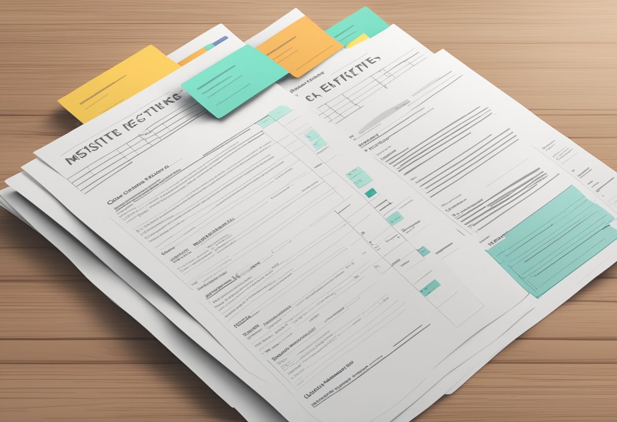 A stack of cover letter templates with different headings and a crossed-out checklist of common mistakes
