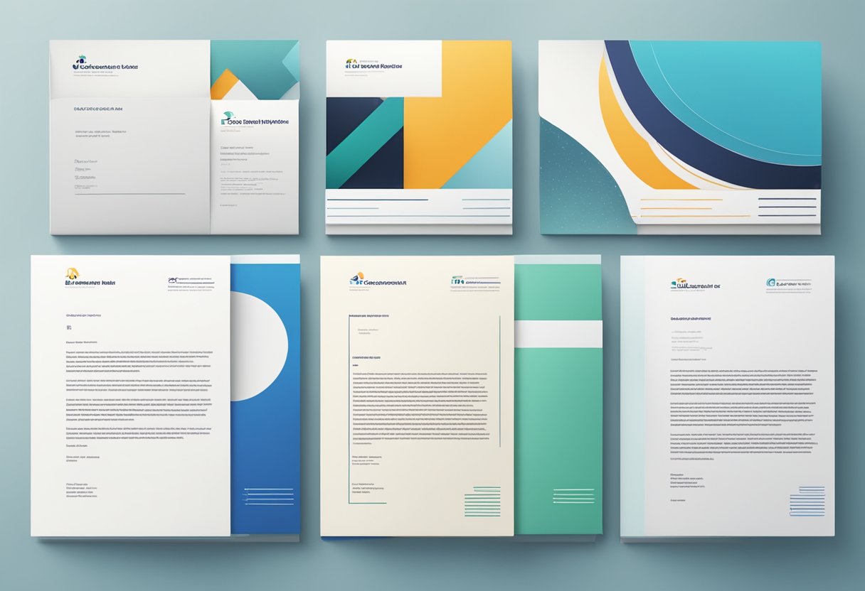 A stack of five proposal cover letters with various designs and styles, each representing a different example of a winning letter
