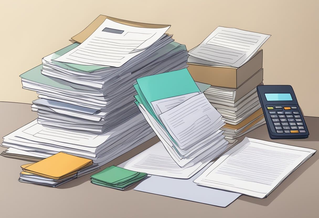 A stack of visa application cover letters with various formats and samples spread out on a desk, accompanied by a PDF document