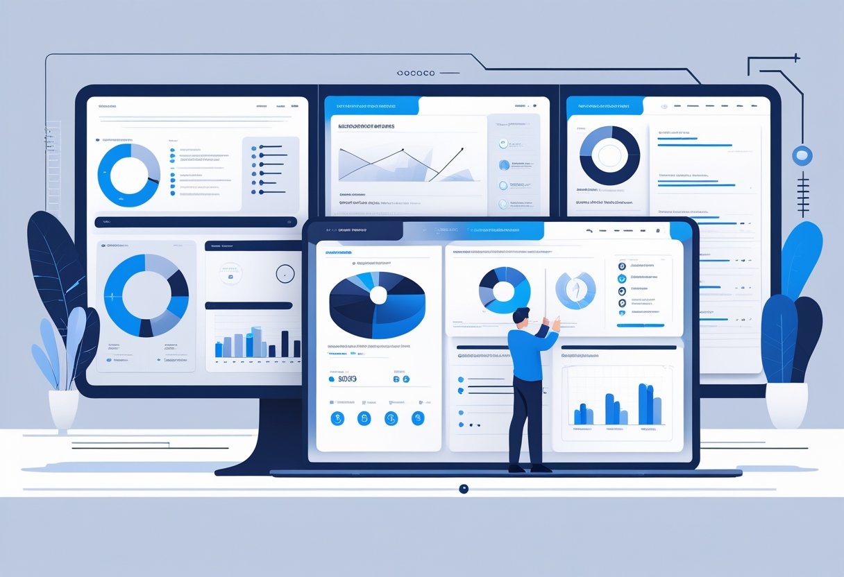 Multiple digital devices displaying different AI-powered resume interfaces side by side for comparison.