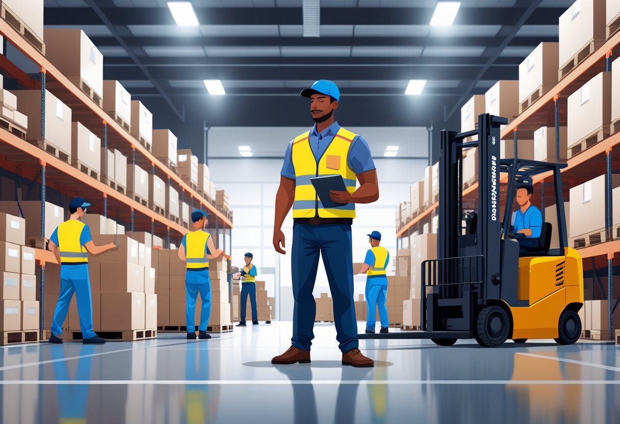 10 Warehouse Supervisor Resume Examples & Guide for 2025: Expert Tips to Land Your Next Role 1 A warehouse supervisor overseeing workers managing inventory and operating forklifts in a busy warehouse.