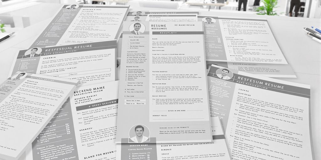 Professional resumes on a neatly organized desk.
