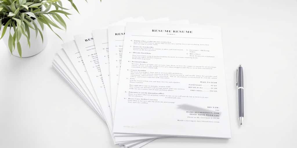 Professional resume documents on a desk