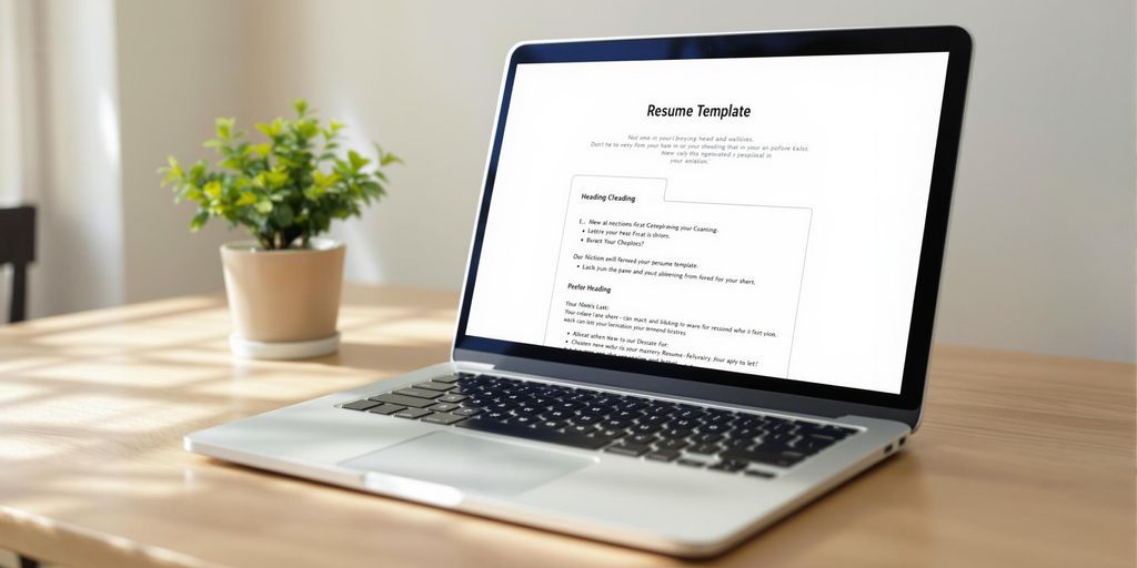 Laptop with a resume on screen.