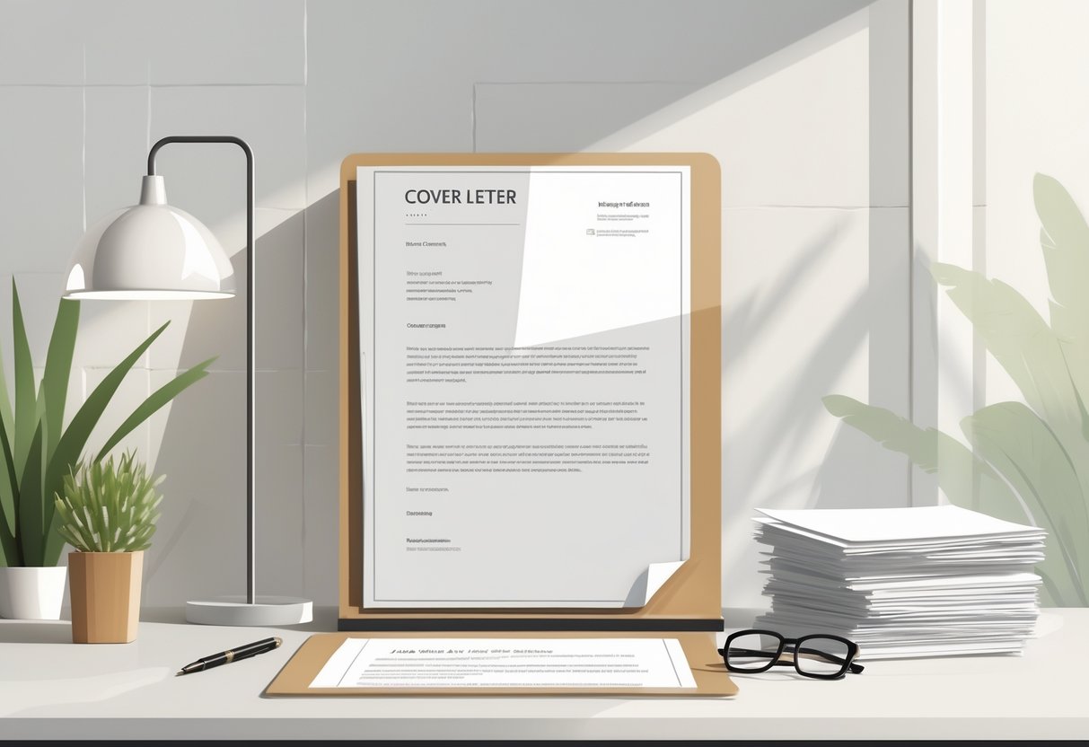 What Is An Enclosure In A Cover Letter and Why It Matters for Your Application 1 A desk with a cover letter and a small stack of enclosed documents beside it, along with a pen and reading glasses.