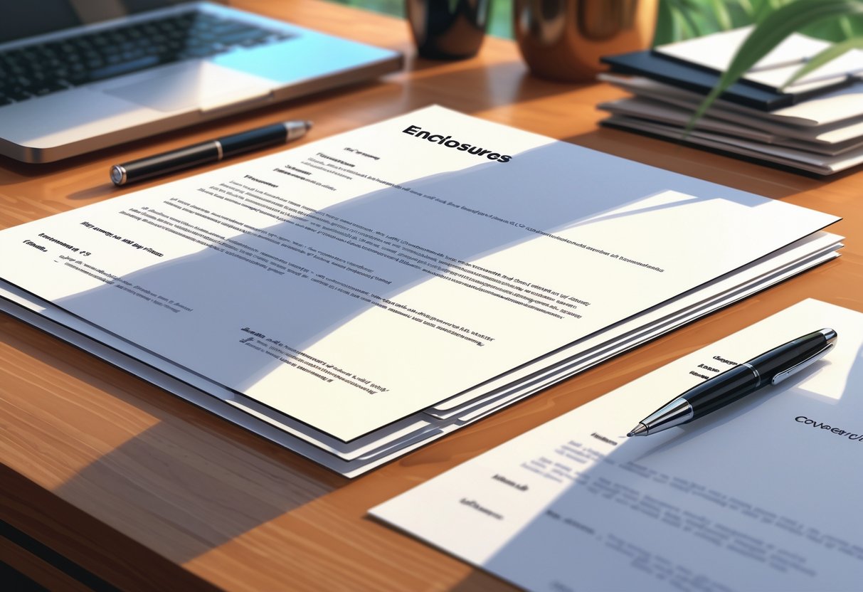A close-up of a desk with a cover letter and neatly arranged documents including a resume, reference letters, and certificates.