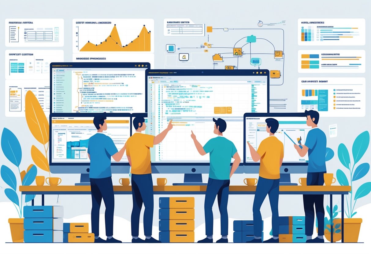 24 Test Engineer Resume Examples & Guide for 2025: Craft a Standout CV This Year 1 A group of test engineers working together at a desk with computers and a whiteboard showing testing diagrams.