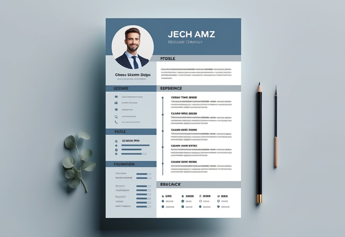 Photo on Resume Templates | PDF & TXT Download Guide for Job Seekers 2 A professional resume layout with a profile photo on the left and organized sections for personal details, skills, experience, and education.