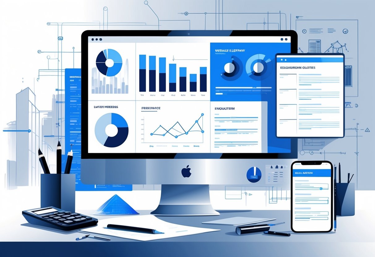 13 Engineering Resume Examples & Guide for 2025: Expert Tips and Templates for Success 2 A modern workspace with a computer, engineering tools, blueprints, and a digital tablet, symbolizing engineering and resume preparation.