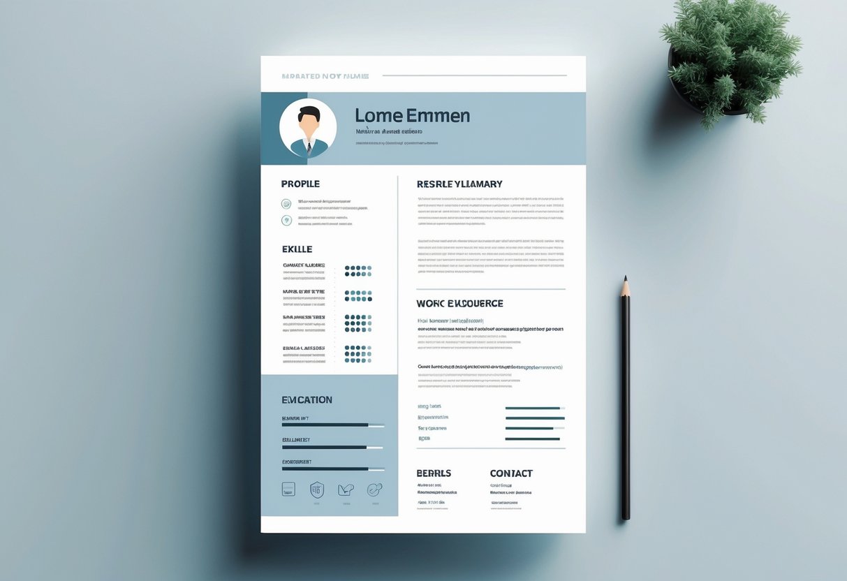 A single-page professional resume layout with sections for profile, skills, experience, and education arranged clearly and neatly.