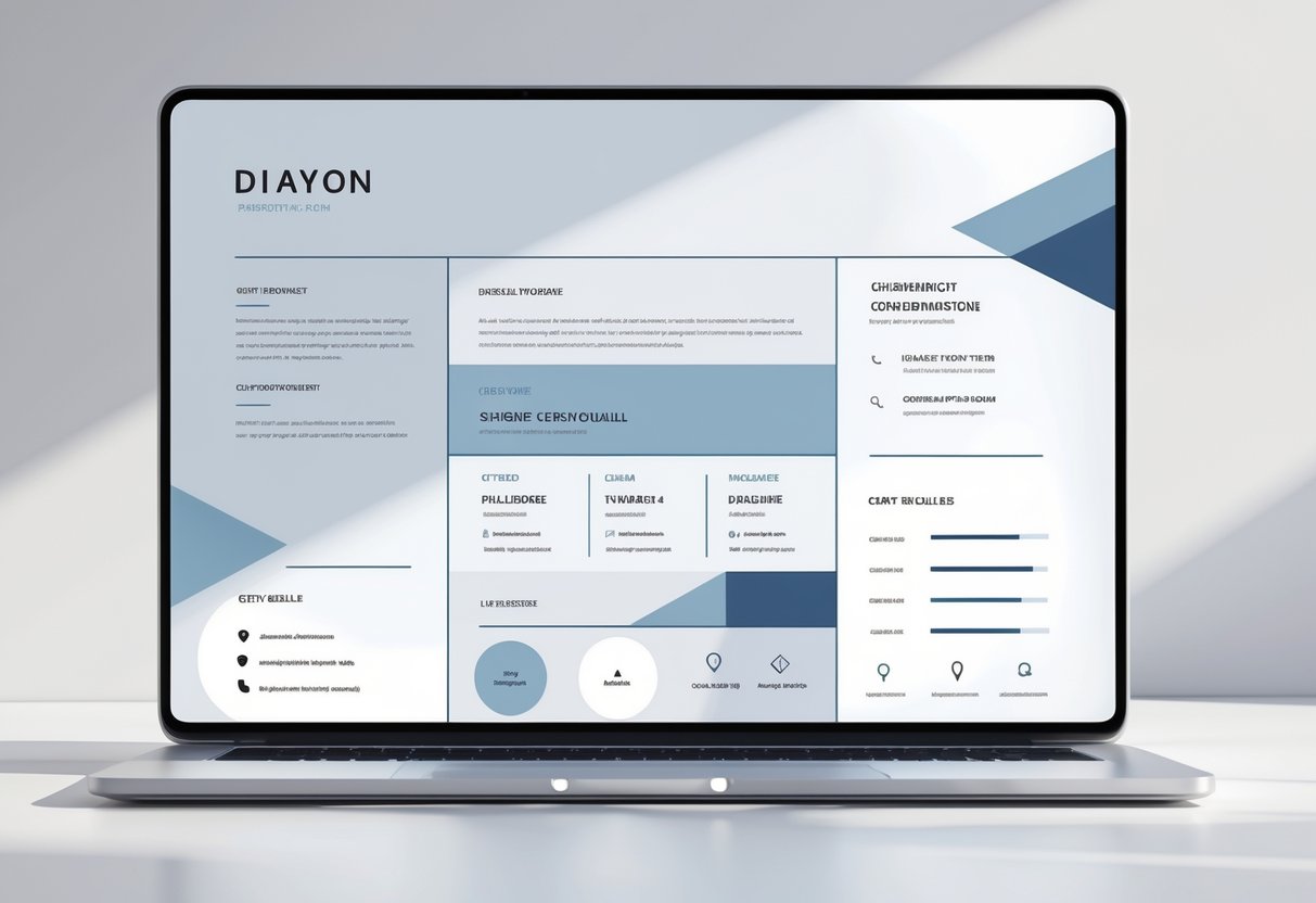 A digital device displaying a clean and organized resume layout with distinct sections and clear headings.