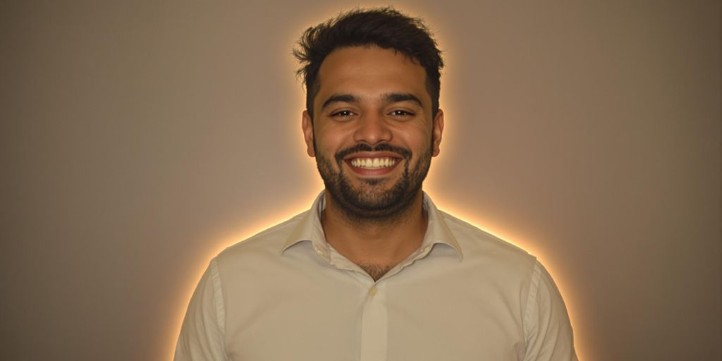 Person with strong work ethic smiling
