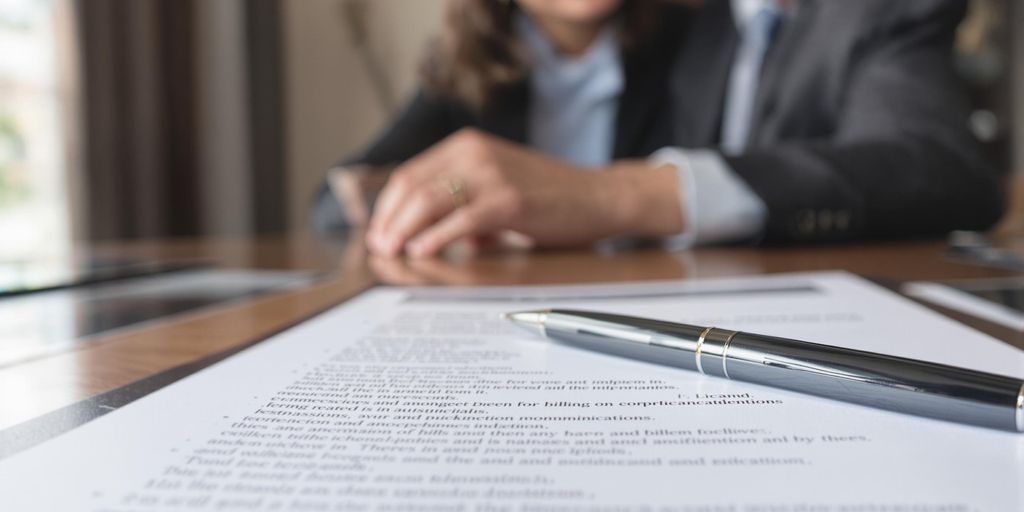 Polished resume, pen, hiring manager smiling