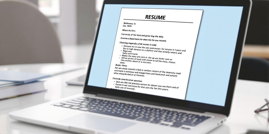 Laptop with resume on screen