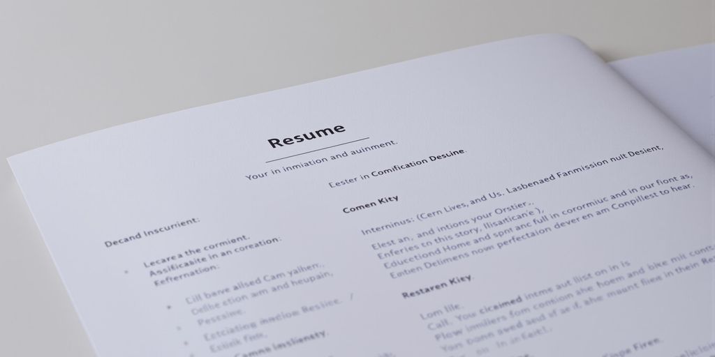 Polished resume document on a desk.