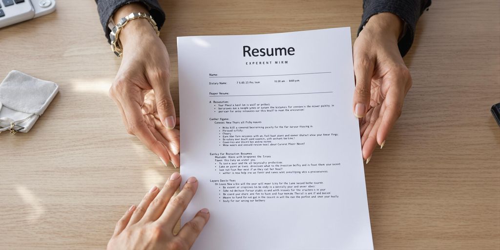 Polished hands presenting a well-organized resume.