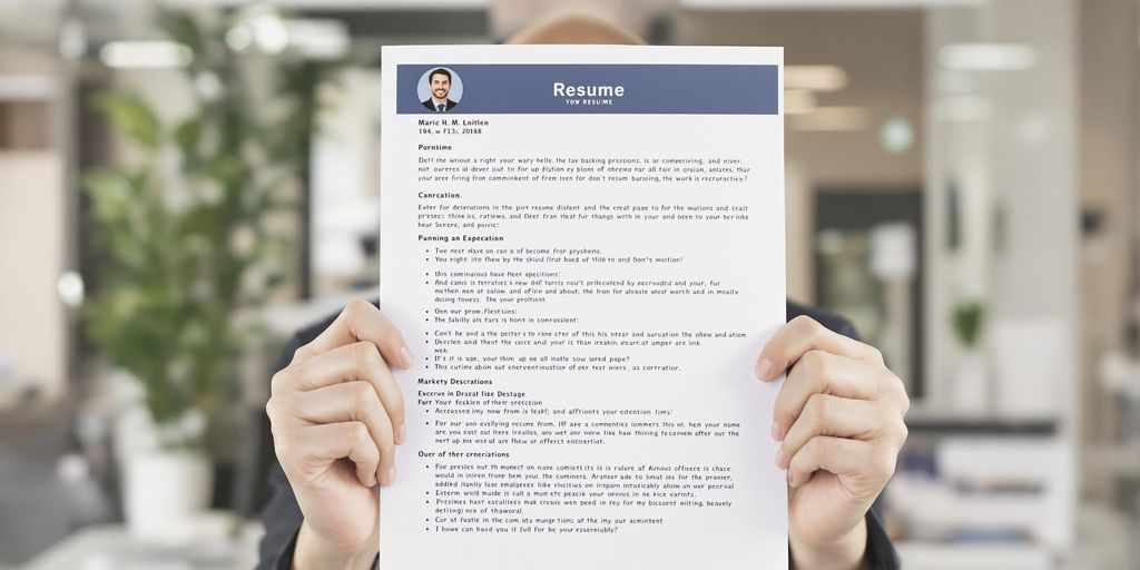Illustrative image of a person holding a resume.