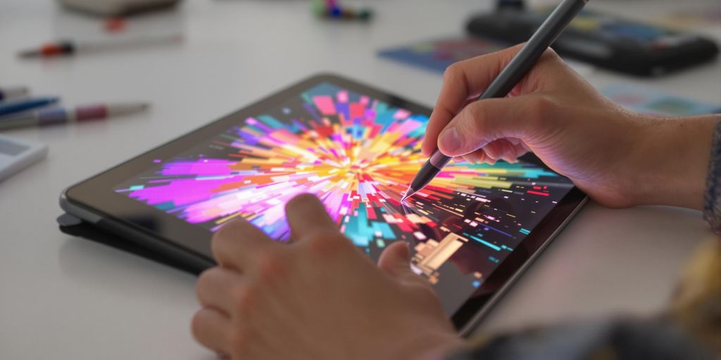 Digital artist creating vibrant, imaginative art.
