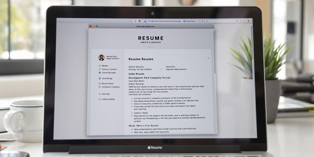 Polished resume on Apple laptop screen
