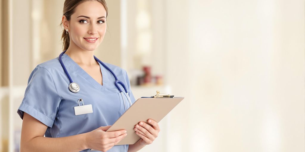 Nurse holding a clipboard