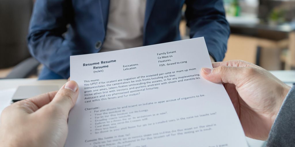 Person holding a resume